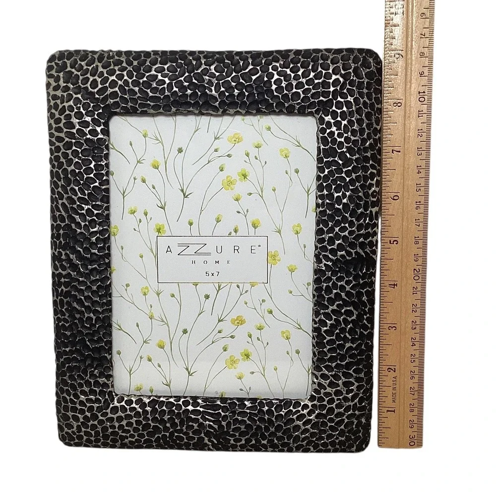 Azzure Home 5x7 Hammered Texture Metallic Pewter Picture Photo Frame